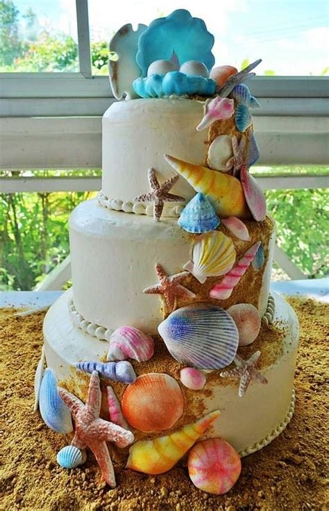 Raw = food that has not been cooked. Seashell cake (With images) | Beach themed cakes, Themed ...