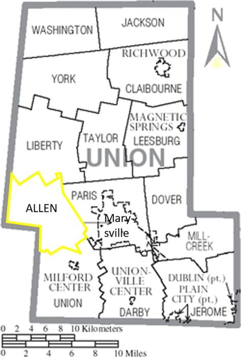 Union County Twp Map Allen Township