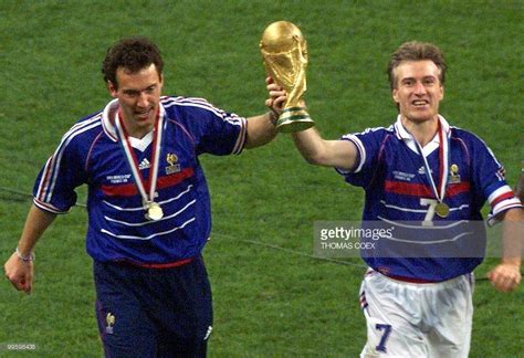 French Captain Didier Deschamps And Laurent Blanc Hold The Fifa