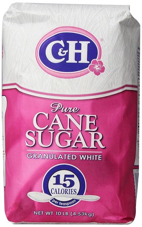 Candh Pure Cane Granulated White Sugar 10 Lb 4 Pack