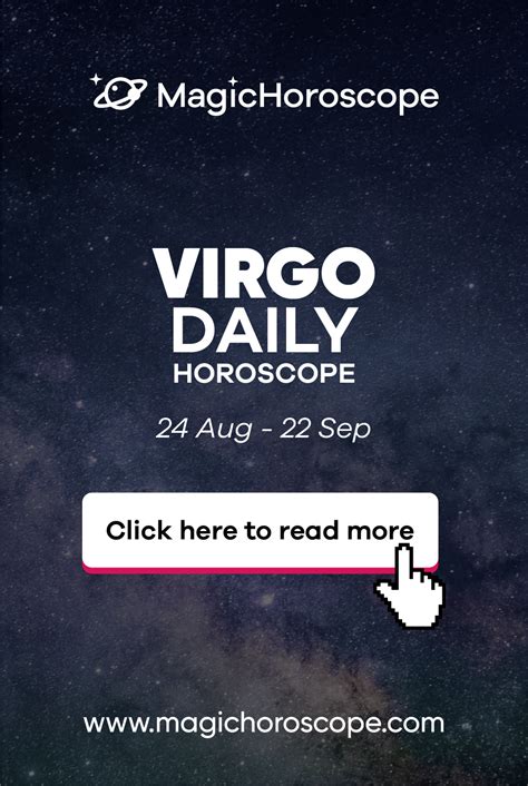 Read your love horoscope for today and get free romantic advice about love, relationship and compatibility for you today. Daily Prediction for VIRGO | Virgo daily horoscope, Virgo ...