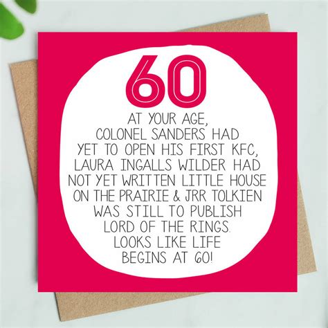 Funny 60th Birthday Card Printable 60th Birthday T For Men Or Women Turning 60 Card For Mom