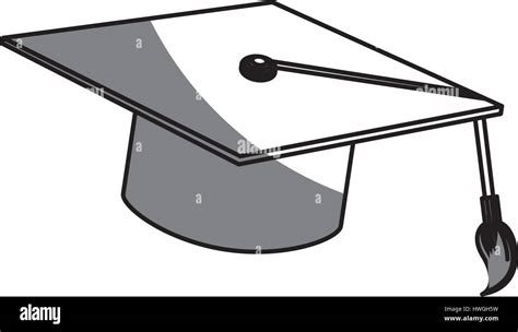 Graduation Cap Icon Over White Background Vector Illustration Stock