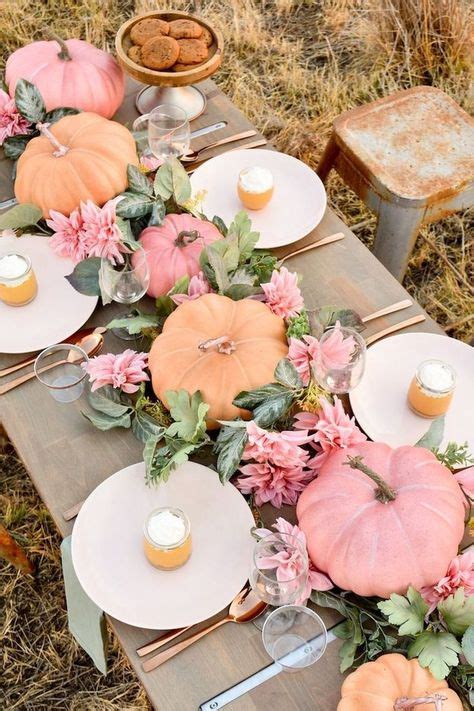 Pink And Orange Pumpkin Fall Tablescape Fall Entertaining Baby Shower