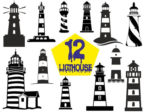 Lighthouse Svg Bundle Lighthouse Svg Lighthouse Clipart Cut Etsy Canada