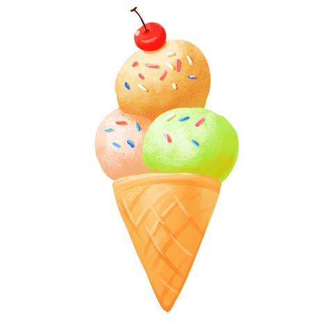 Ice Cream Cones Png Transparent Hand Drawn Summer Ice Cream Cone Ice