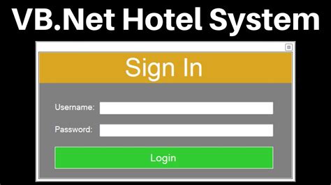 Hotel Management System Project In Vb Net Visual Basic Net Project