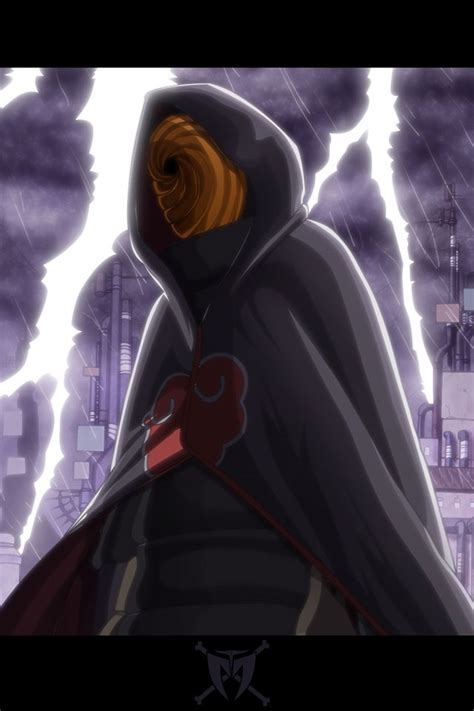Akutski Tobi In The Rain Iphone 4 Wallpaper Naruto