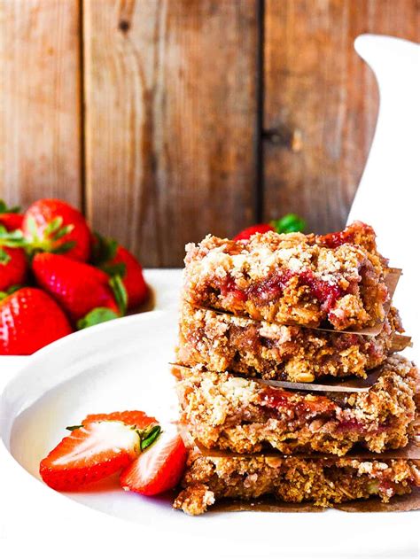 Strawberry Oat Bars Gluten Free Vegan Healthier Steps