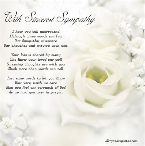 With Sincerest Sympathy Sympathy Quotes Sympathy Messages Sympathy Card Messages
