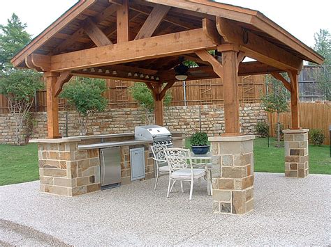 Cedar Patio Cover Pavilion Kitchen Outdoor Kitchen Design Backyard