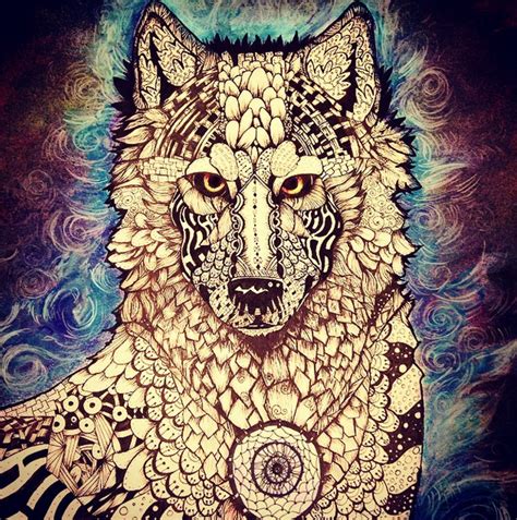 Zentangle Wolf By Amethystcreatures Zentangle Art Zentangle Animal