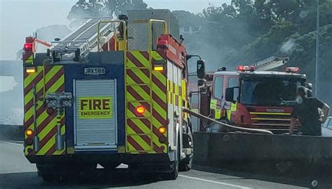 van fire causing chaos on northern motorway newshub