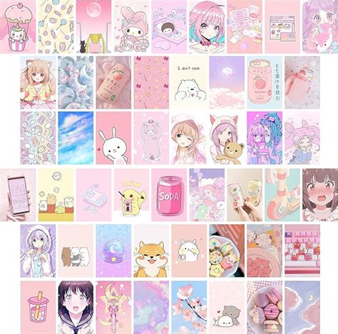 50p Kawaii Anime Soft Cute Aesthetic Wall Collage Kit Amazonca Home