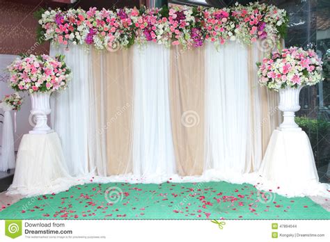 Buy 13 pieces 3d paper flowers pink white with trees 10 8 6 4 craft diy large wall decorations pom pom giant backdrop photo booth baby shower decor centerpiece wedding birthday party craft art: Backdrop Flowers Arrangement For Wedding Ceremony. Stock ...