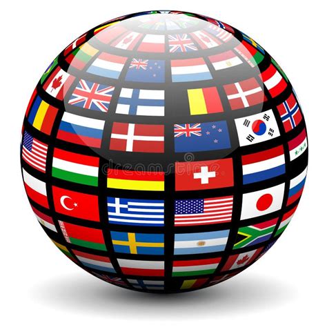 Flags World Globe Sphere Stock Illustrations 2480 Flags World Globe