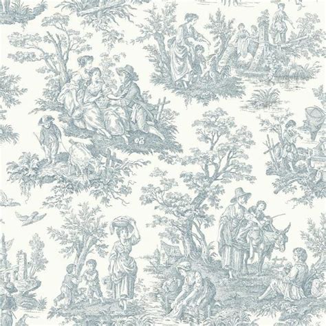 🔥 Free Download Waverly Blue Colonial Toile On White Wallpaper All