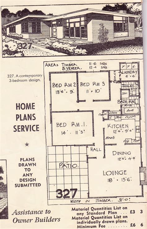 Australian Mid Century Homes Home Plans From The Late 1950s