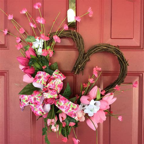 Valentine Wreath Petite Pink Tulip Valentine Decoration Valentine