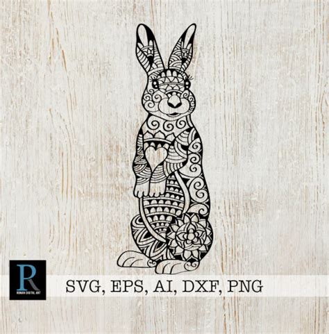 Zentangle Rabbit Svg Mandala Rabbit Svg Rabbit For Cricut Zentangle