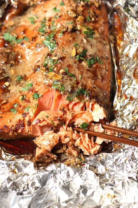 In this recipe we offer you to bake spicy pork tenderloin. Baked Asian Salmon in Foil | Recipe | Dinner, Raw food ...