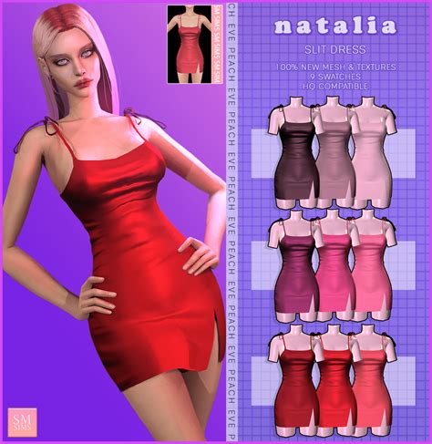 Sims 4 Natalia Slit Dress Best Sims Mods