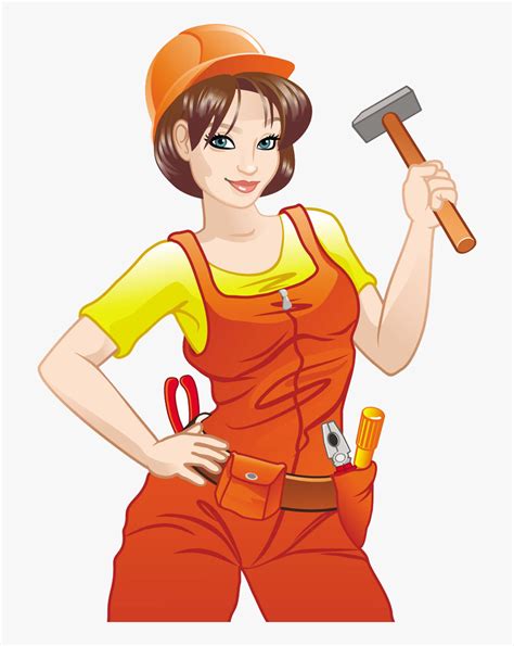 Girl Construction Worker Cartoon