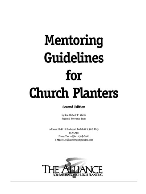 Mentoring Guidelines For Church Planters Pdf Mentorship George