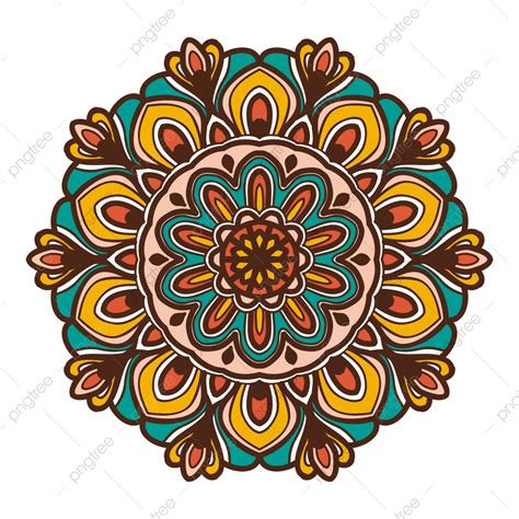 Mandalas Color Clipart Png Images Colorful Mandala Flower Illustration