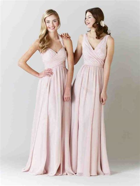 Long Blush Pink Bridesmaid Dresses Wedding And Bridal
