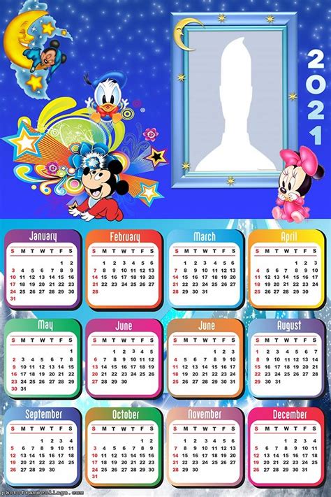 2021 walt disney world crowd calendar | love the mouse travel. Calendar 2021 Disney Baby Characters | Photo Frame Collage