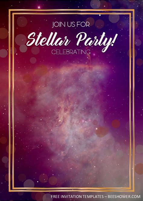 Galaxy Birthday Invitation Templates Editable With Ms Word Beeshower