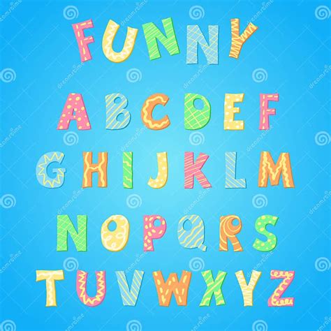 Vector Of Hand Drawn Colorful Stylized Funny Alphabet Stock Vector