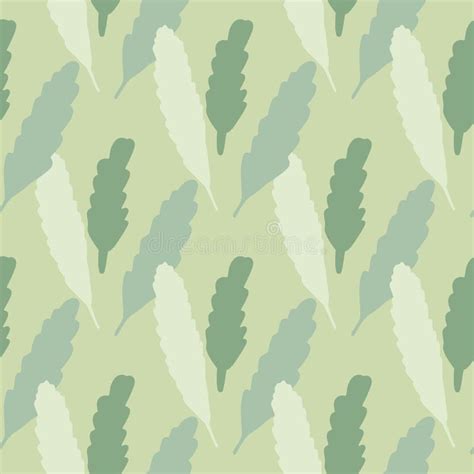 Seamless Botanic Pattern With Foliage Silhouettes Design In Pastel