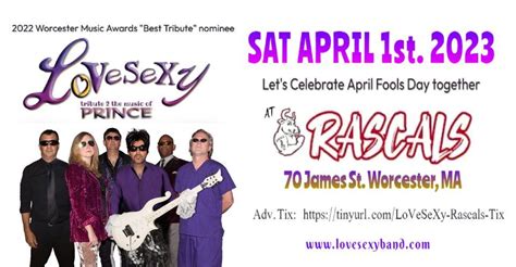 Lovesexy Tribute 2 Prince Returns To Rascals Worcesterma Rascals