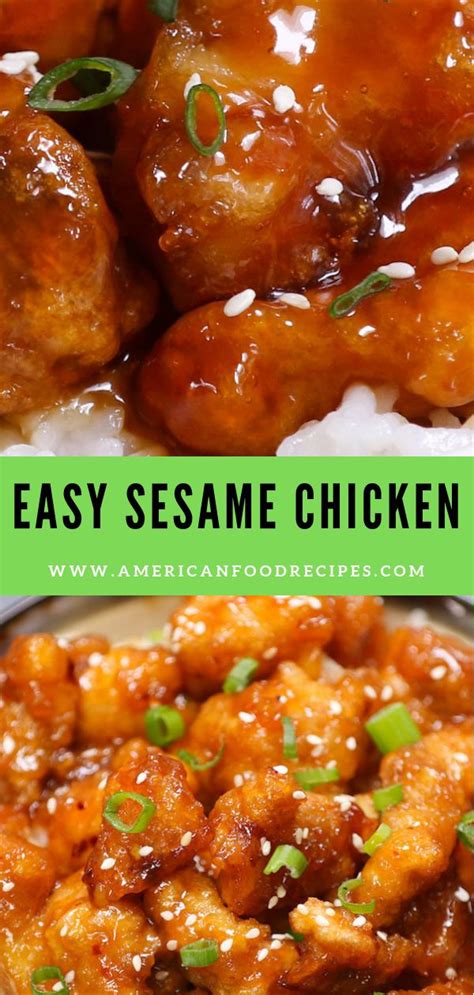 Easy Sesame Chicken American Food Recipes Homemade Chinese Food