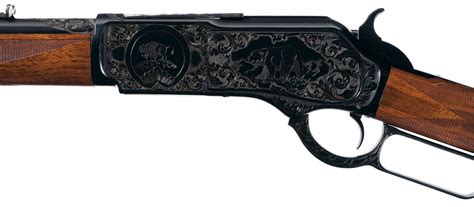 Custom Engraved Winchester Model 1876 Lever Action Rifle