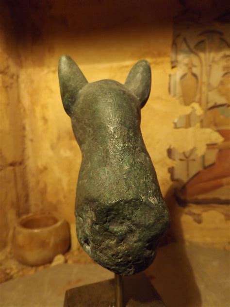 Egyptian Statue Fragment Cat Goddess Bast Bastet Wearing The Eye Of