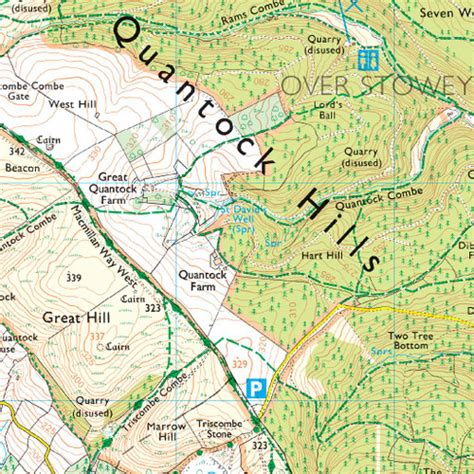 Os Map Of Quantock Hills And Bridgwater Explorer 140 Map Ordnance