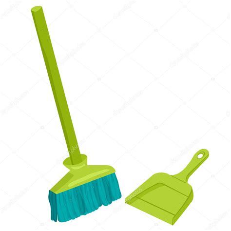 Dustpan And Broom — Stock Vector © Barrhope 62665781