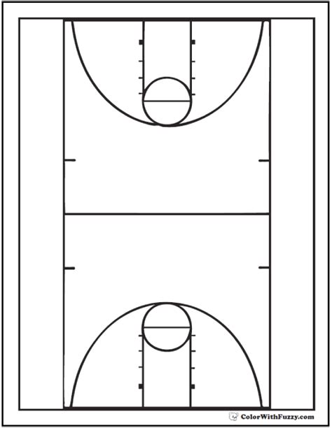 Full Page Printable Basketball Court