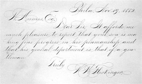 Spencerian script practice sheets