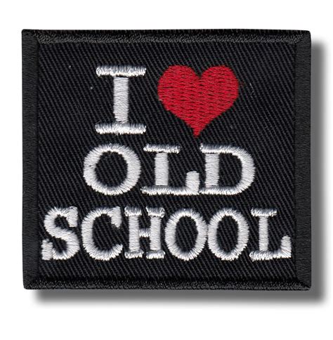 I Love Old School Embroidered Patch 6x6 Cm Patch