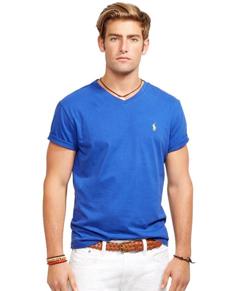 Multiple stains on shirt looks like grease stains shirt was same price as polo store so i thought i'd receive a new item or mint condition at best. Lyst - Polo Ralph Lauren Jersey V-neck T-shirt in Blue for Men