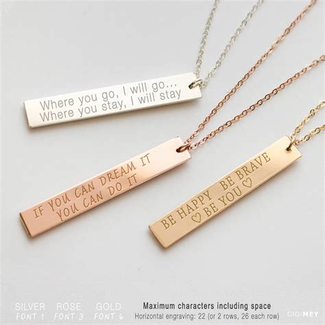 Quote Necklace Custom Quote Quote Jewelry Inspirational Etsy