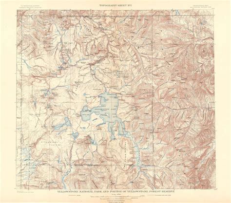 Yellowstone National Park Se Yellowstone Lake Topographic Map Lupon