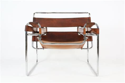 Marcel Breuer Style Wassily Chair In Tanned Leather From 1960s For Sale