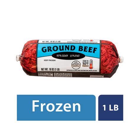 Frozen 85 Lean15 Fat Ground Beef Roll 1 Lb