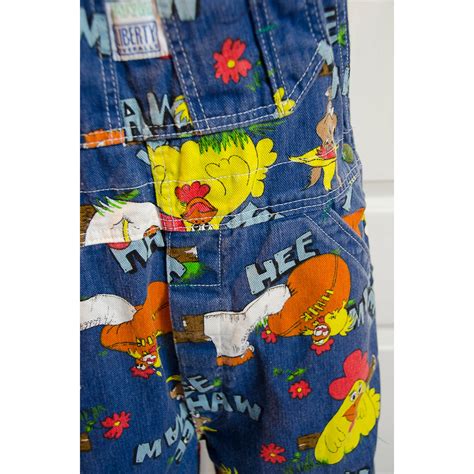 Rare Vintage 1970s Liberty Hee Haw Printed Denim Overalls Etsy