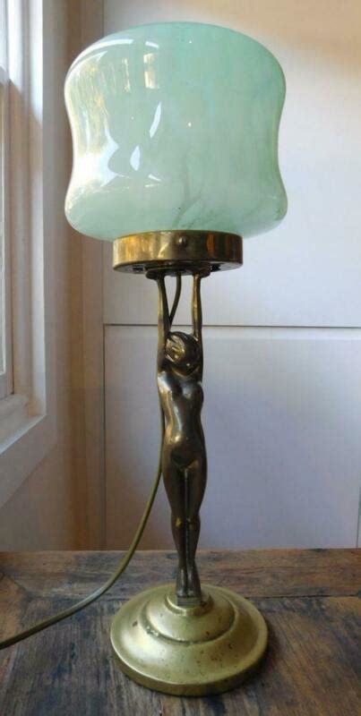 Art Deco Australian Brass Diana Lady Lamp With Mottled Glass Shade S Antique Price Guide